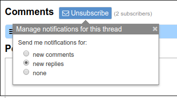 Node subscription settings
